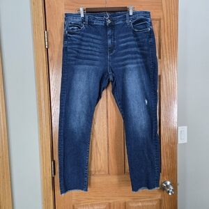 Kut from the Kloth High Rise Ankle Straight Leg Blue Jeans Size 18W
